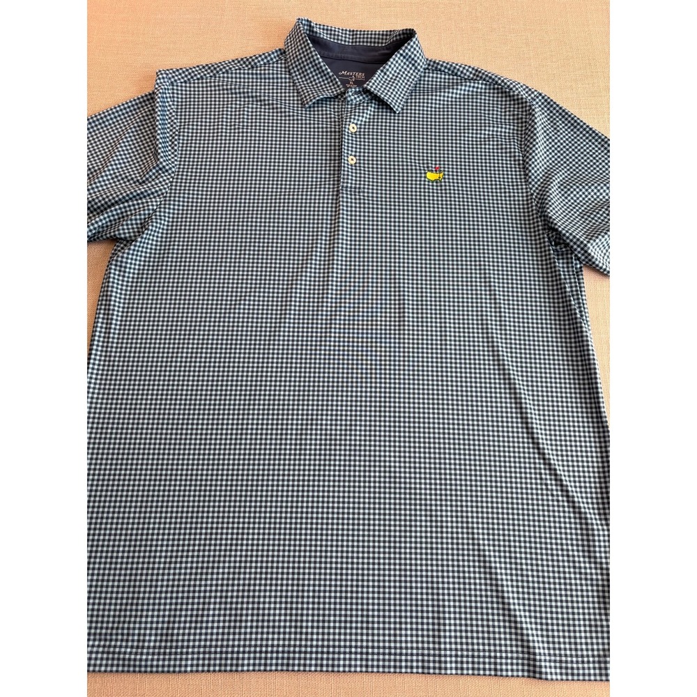 Masters Tech Men's Masters Blue/Lt Blue Plaid Golf Performance Polo Size XL